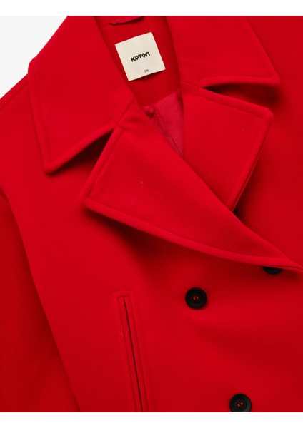 Düğmeli Cepli Uzun Kollu Kruvaze Crop Kaşe Ceket indirimleri