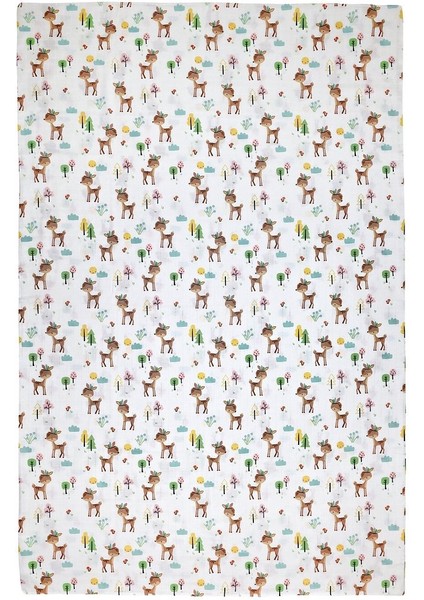 Çift Taraflı Müslin Battaniye 120X180 Minicik Geyik Bahçesi