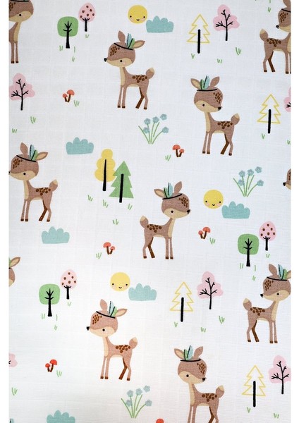 Çift Taraflı Müslin Battaniye 120X180 Minicik Geyik Bahçesi modelleri