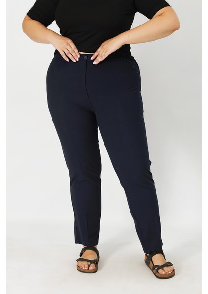 Kumaş Pantolon Esnek Düğmeli Belden Lastikli