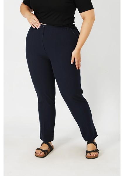 Kumaş Pantolon Esnek Düğmeli Belden Lastikli modelleri