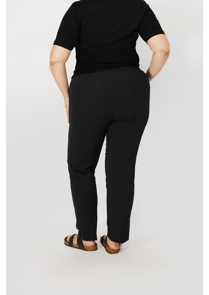 Kumaş Pantolon Esnek Düğmeli Belden Lastikli