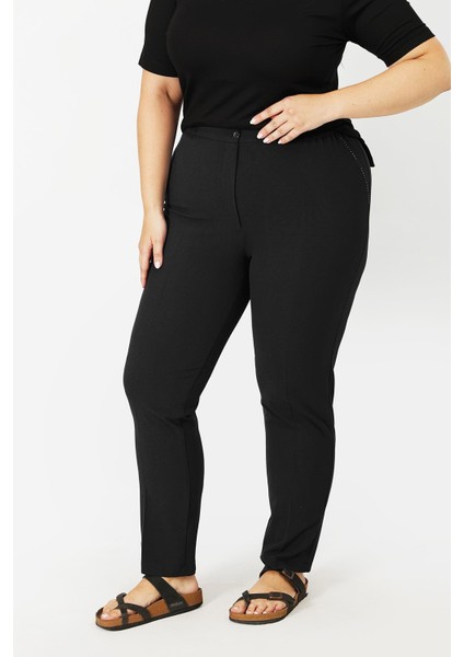 Kumaş Pantolon Esnek Düğmeli Belden Lastikli modelleri