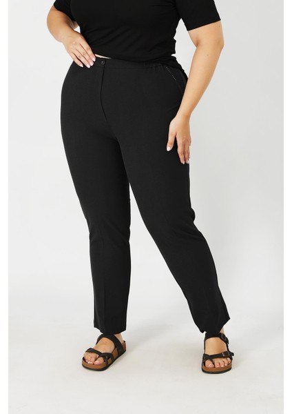 Kumaş Pantolon Esnek Düğmeli Belden Lastikli fırsatları