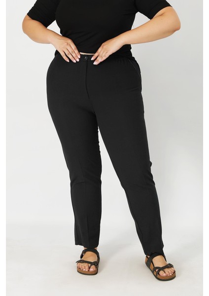 Kumaş Pantolon Esnek Düğmeli Belden Lastikli indirimleri