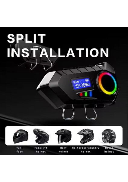 Y30 Kask Kulaklık Bluetooth Motosiklet Kulaklık Rgb Radyolu Intercom