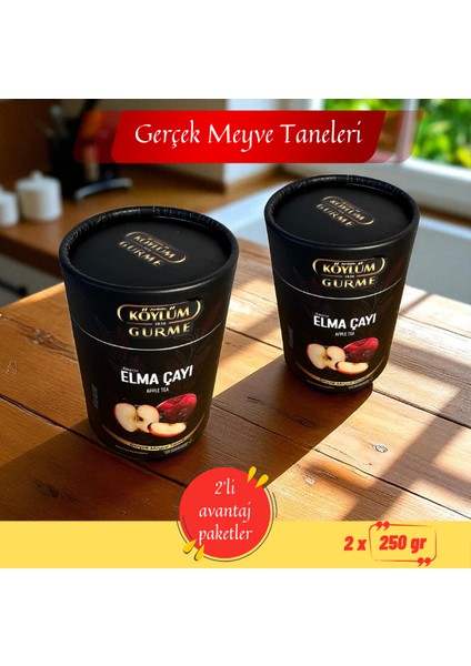 Amasya Elma Çayı 250 gr (2'li Paket 500 Gr) Bitki Çayı,gerçek Meyve Taneli Silindir fiyatları