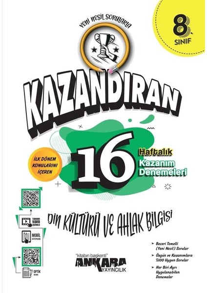 8.Sınıf LGS Din Kültürü Kültürü ve Ahlak Bil Kazandıran 16 Haftalık Kazanım Denemeleri