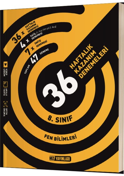 8. Sınıf Fen Bilimleri 36 Haftalık Kazanım Denemeleri