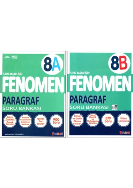 Fenomen Yayıncılık Fenomen 8. Sınıf Lgs Paragraf Soru Bankası (A)+(B) Kitabı 2 Kitap
