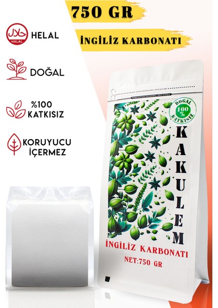 Sertifikalı 750 gr Katkısız İngiliz Karbonatı Yenilebilir İçilebilir