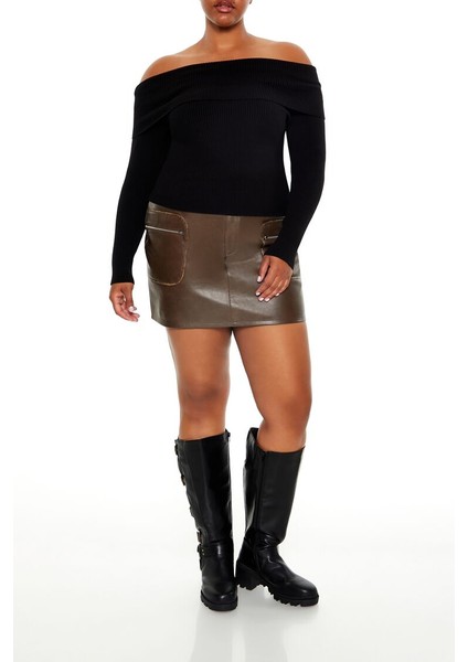 Plus Size Madonna Yaka Kazak fırsatları