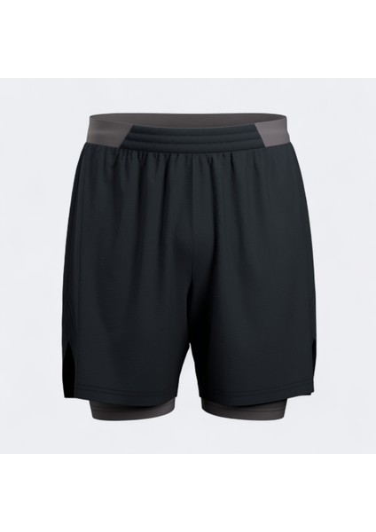 Core Bermuda Siyah Erkek Spor Taytlı Şort 104194