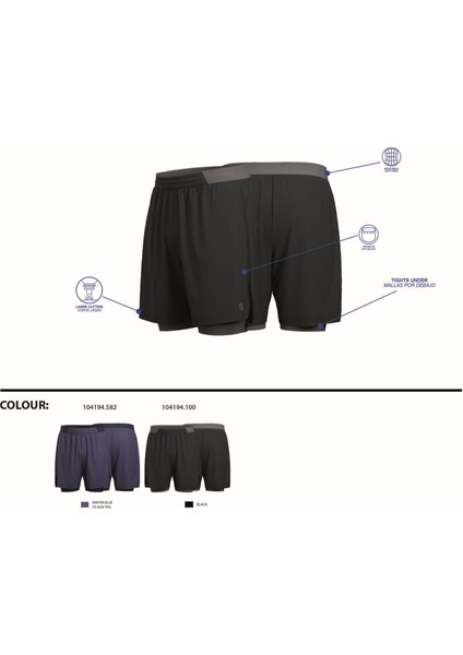 Core Bermuda Siyah Erkek Spor Taytlı Şort 104194