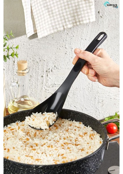 Siyah Renkli 5'li Plastik Kepçe Seti, Pratik ve Dayanıklı Mutfak Aksesuarları