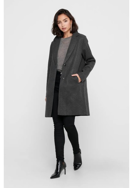 Kadın Onlcarrıe Çift Cepli Düğmeli Kaban 15213300 Koyu Gri