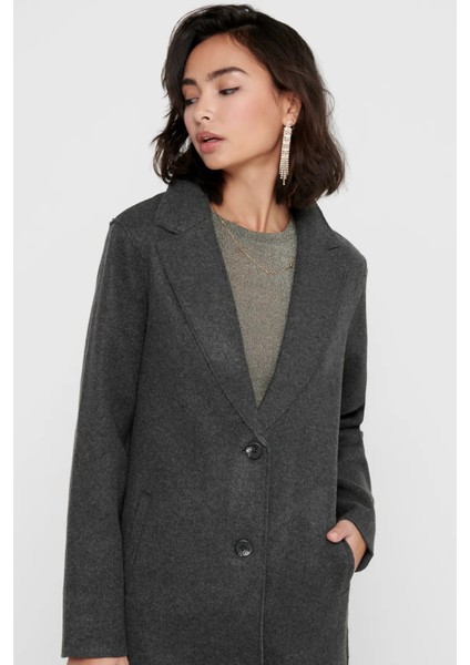 Kadın Onlcarrıe Çift Cepli Düğmeli Kaban 15213300 Koyu Gri fırsatları