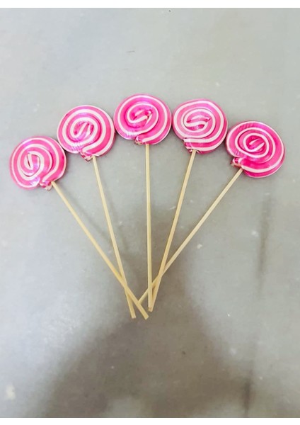 Küçük Boy 20 Adet Pembe Sosyete Şeker 12 gr Lolipop Çubuklu Çocuk Doğum Günü Party fırsatları