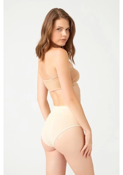 Cotonhill Pamuklu Yüksek Bel Toparlayıcı Kadın Bikini Külot-Ten fiyatları