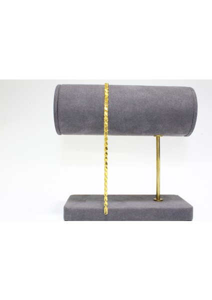 14 Ayar Altın Pullu Künye Bileklik