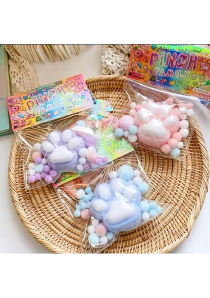 Hayvan Temalı Tüylü Kedi Patisi Squishy Oyuncak Hediyelik Koleksiyonluk Çocuk ve Yetişkin