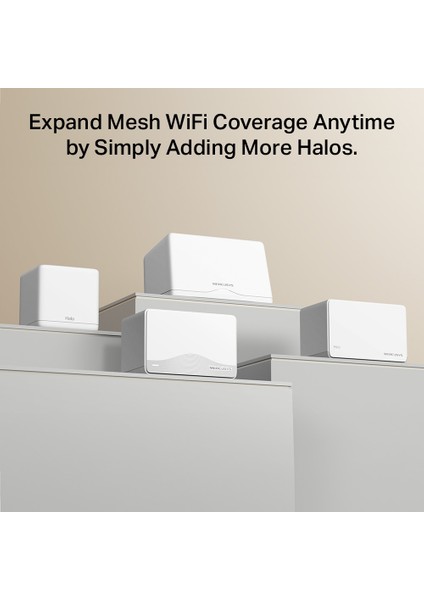 Halo H25BE(2-PACK) | Wi-Fi 7 Mesh Sistemi | BE3600 Mbps Hız | Fiber Uyumlu | Dual-Band | 3X1G Port | 460 M² Kapsama | Mlo | 320 Mhz, 4k-Qam | 8k Yayın | Kolay Kurulum ve Kullanım