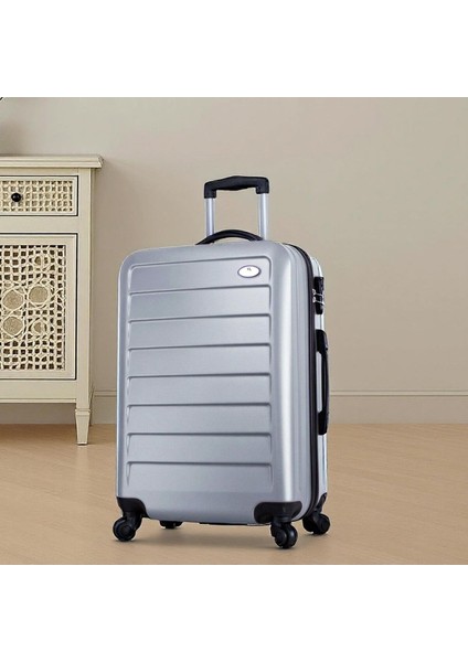 Ruby Orta Boy Valiz 65x44x26 cm ABS Darbeye Dayanıklı 360° Döner Tekerlekli Şifreli Kilit Gri indirimleri