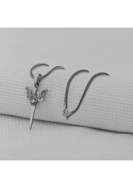 Melek Kanatlı 925 Ayar Gümüş Erkek Kolye