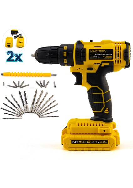 Darbeli Vidalama Seti 24V Şarjlı Akü ve Taşıma Çantası ile Kullanıma Hazır fiyatları