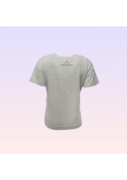 Genç Mutant Ninja Kaplumbağalar Baskılı Bisiklet Yaka Gri Kız Çocuk Tişört fiyatları