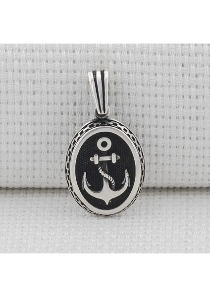 Denizci Çapa Tasarımlı 925 Ayar Gümüş Erkek Kolye Ucu