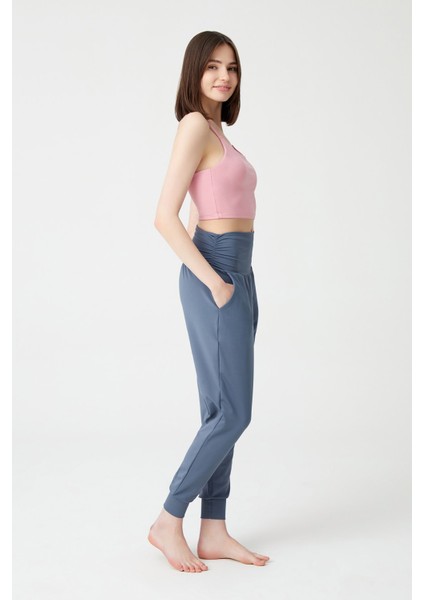 Antrasit Beli Lastikli Şalvar Görünümlü Eşofman Altı fırsatları