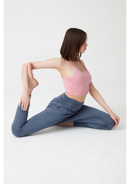 Antrasit Beli Lastikli Şalvar Görünümlü Eşofman Altı indirimleri