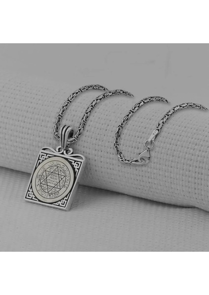 Mührü Süleyman 925 Ayar Gümüş Erkek Kolye