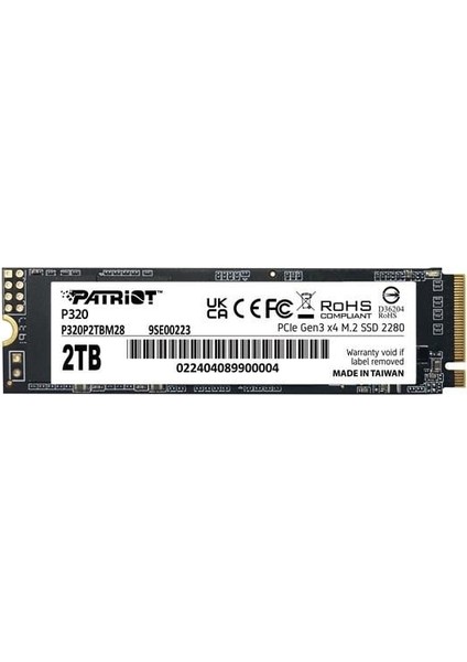 Patrıot 2tb P320 P320P2TBM28 3000-2200MB/S M2 Nvme Gen4 Disk