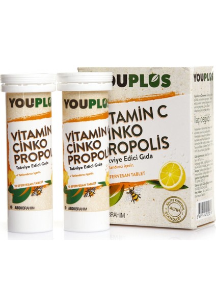 Vitamin C Çinko Propolis 20 Efervesan Tablet