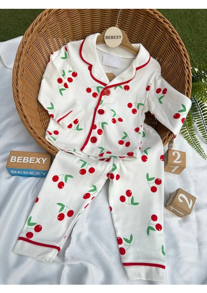 Kiraz Baskılı Pijama Takımı modelleri
