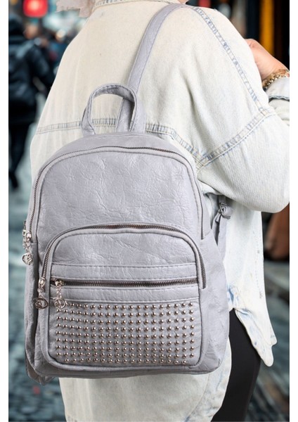 Orijinal Polo Bag Yumuşak Deri Orta Boy Taşlı Kadın Sırt Çantası modelleri