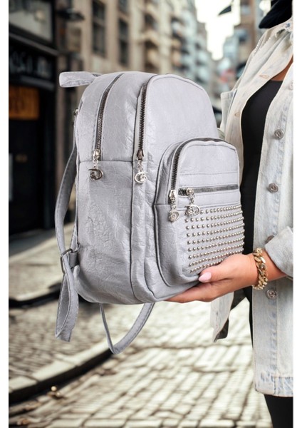 Orijinal Polo Bag Yumuşak Deri Orta Boy Taşlı Kadın Sırt Çantası fırsatları