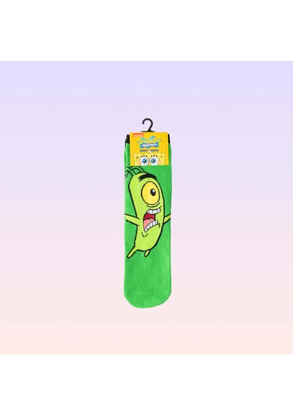 Sünger Bob Kare Pantolon Plankton Desenli Unisex Çorap 36-40