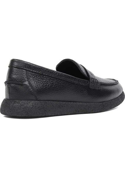 Kadın Siyah Deri Loafer fırsatları