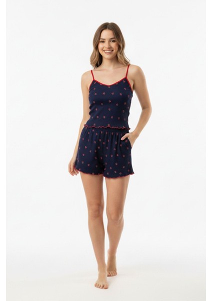 Laci Kiraz Desenli Kadın Pijama Takımı 3415