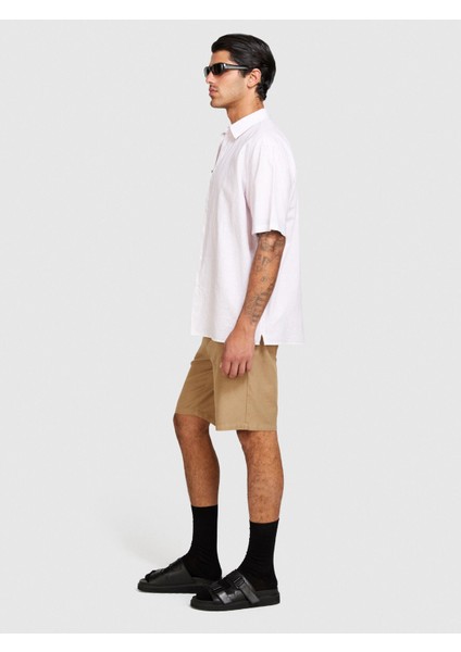 Keten Pamuk Karışımlı Pileli Regular Fit Kısa Kollu Gömlek Erkek Mix Gömlek - 324P59A2SQ03K indirimleri