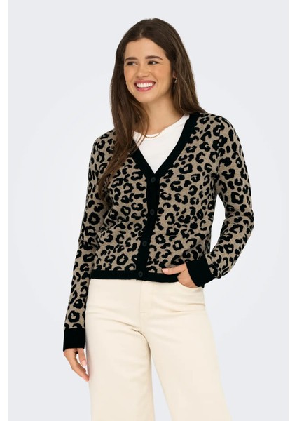 Kadın Onlleo V Yaka Desenli Örme Hırka 15349819 Siyah fırsatları