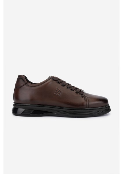 Erkek Hakiki Deri Kahverengi Sneakers & Spor Ayakkabı 298 VAL-3259-8086 Erk Ayk SK25-26 Kahve Slvr Alkl