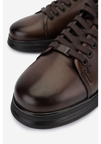 Erkek Hakiki Deri Kahverengi Sneakers & Spor Ayakkabı 298 VAL-3259-8086 Erk Ayk SK25-26 Kahve Slvr Alkl modelleri