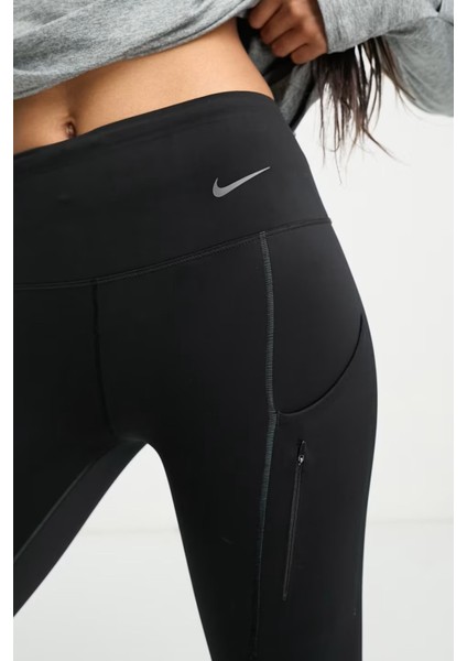 Trainng Go Dri Fit Infinalock 7/8 Leggings 6 Cepli Toparlayıcı Reflektörlü Antrenman Taytı Siyah modelleri