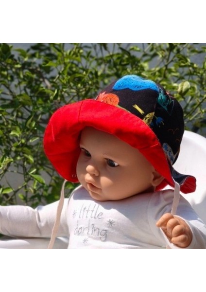 Çift Taraflı Bağlamalı Keten Görünümlü Bebek Bucket Şapka fırsatları