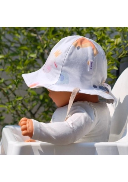 Çift Taraflı Bağlamalı Keten Görünümlü Bebek Bucket Şapka modelleri