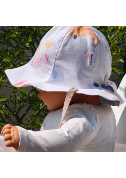 Çift Taraflı Bağlamalı Keten Görünümlü Bebek Bucket Şapka fırsatları